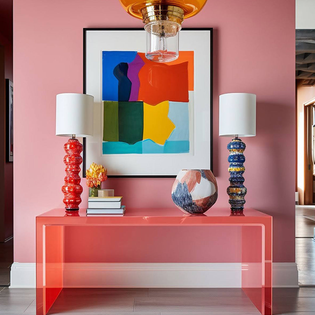 An eye-catching living room colour scheme