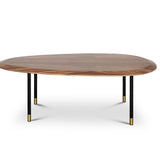 CELADON Coffee Table With Gold-Tipped Steel Legs