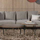 CELADON Coffee Table With Gold-Tipped Steel Legs