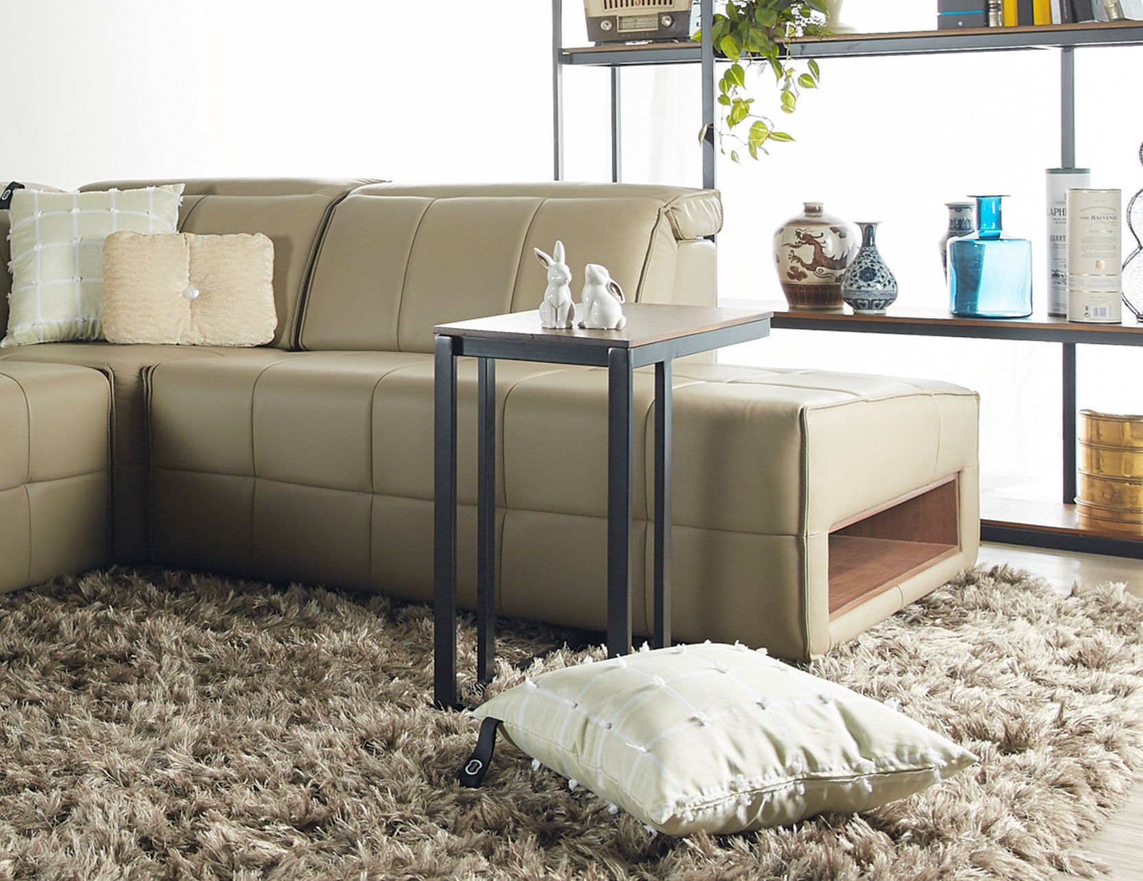 FERRO Walnut with Steel Legs Side Table – Cellini Design Center