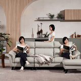 BORGES Leather Luxury Plush Back and Headrest Modular Sofa