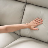 BORGES Leather Luxury Plush Back and Headrest Modular Sofa