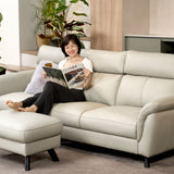 BORGES Leather Luxury Plush Back and Headrest Modular Sofa