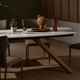 BRANCA Quartz with Marble Accents and FOIL Leather Dining Chairs