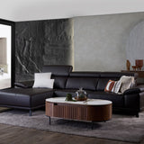 KOF half leather sofa with adjustable headrests