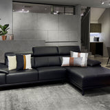 KOF half leather sofa with adjustable headrests