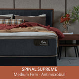 SPINAL SUPREME Sanitized® Antimicrobial Natural Latex Top Responsive Coil Support Mattress