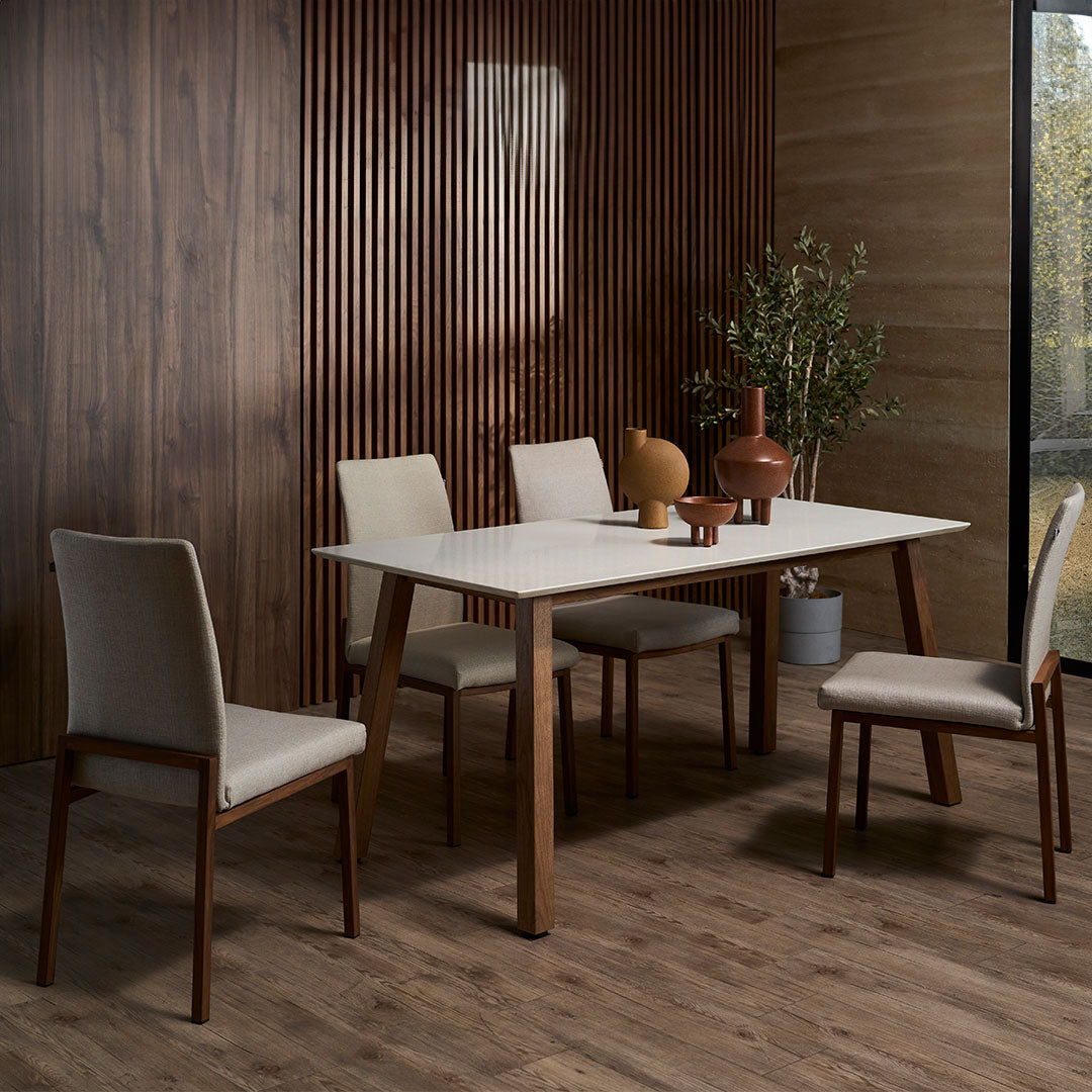 Styling Quartz Dining Tables with Wood Finishes