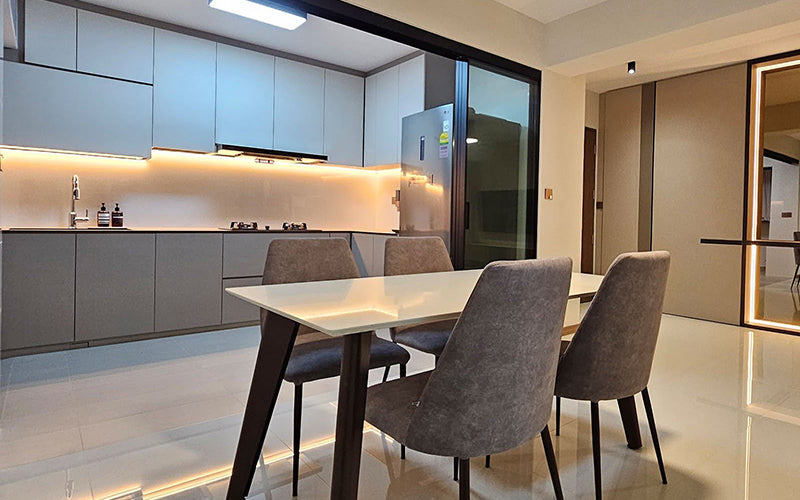 rectangle table for open-concept dining