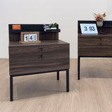 NERO Walnut with Steel Tray Bedside Table