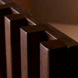 LOUVRE Fluted Timber with Storage Drawer Coffee Table
