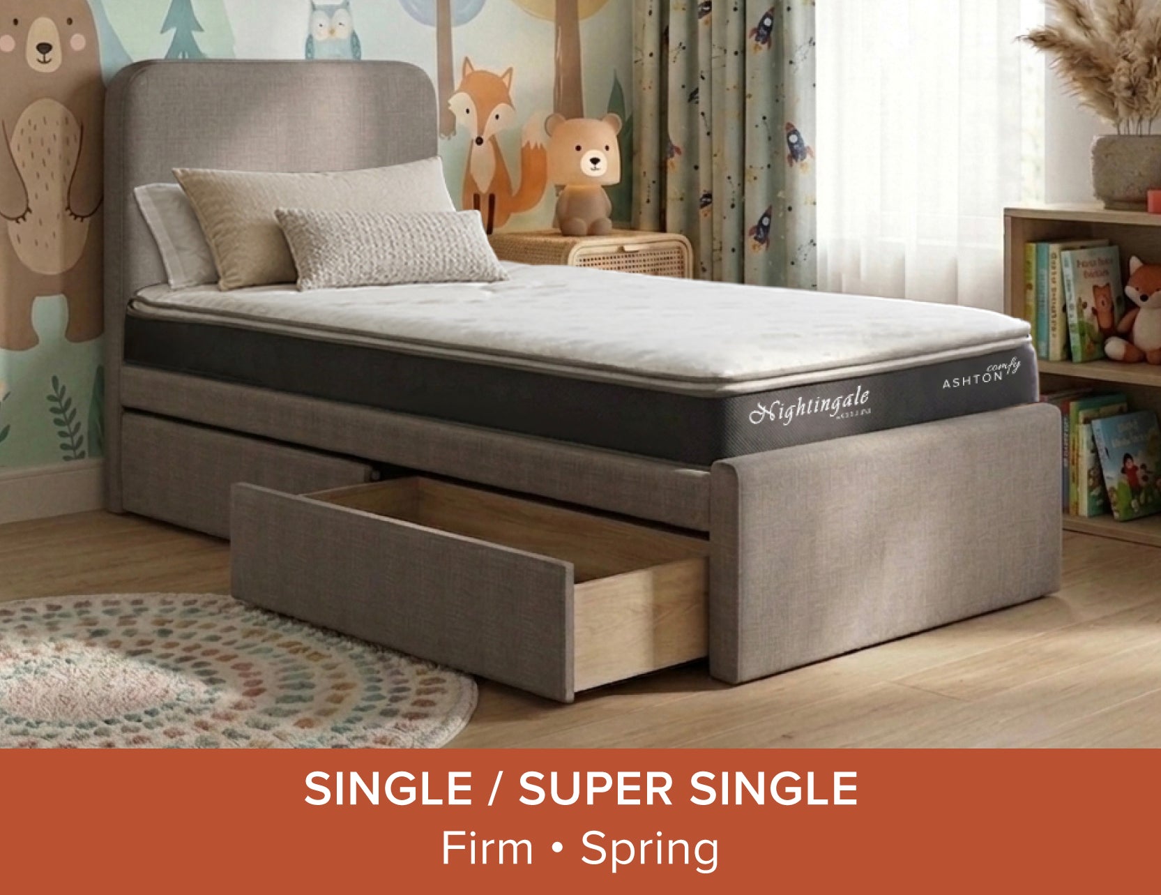 HOLLY Kids’ Bed Frame with Pull-Out Drawer Mattress