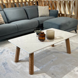 BELA Quartz Top with Marble Accents Coffee Table