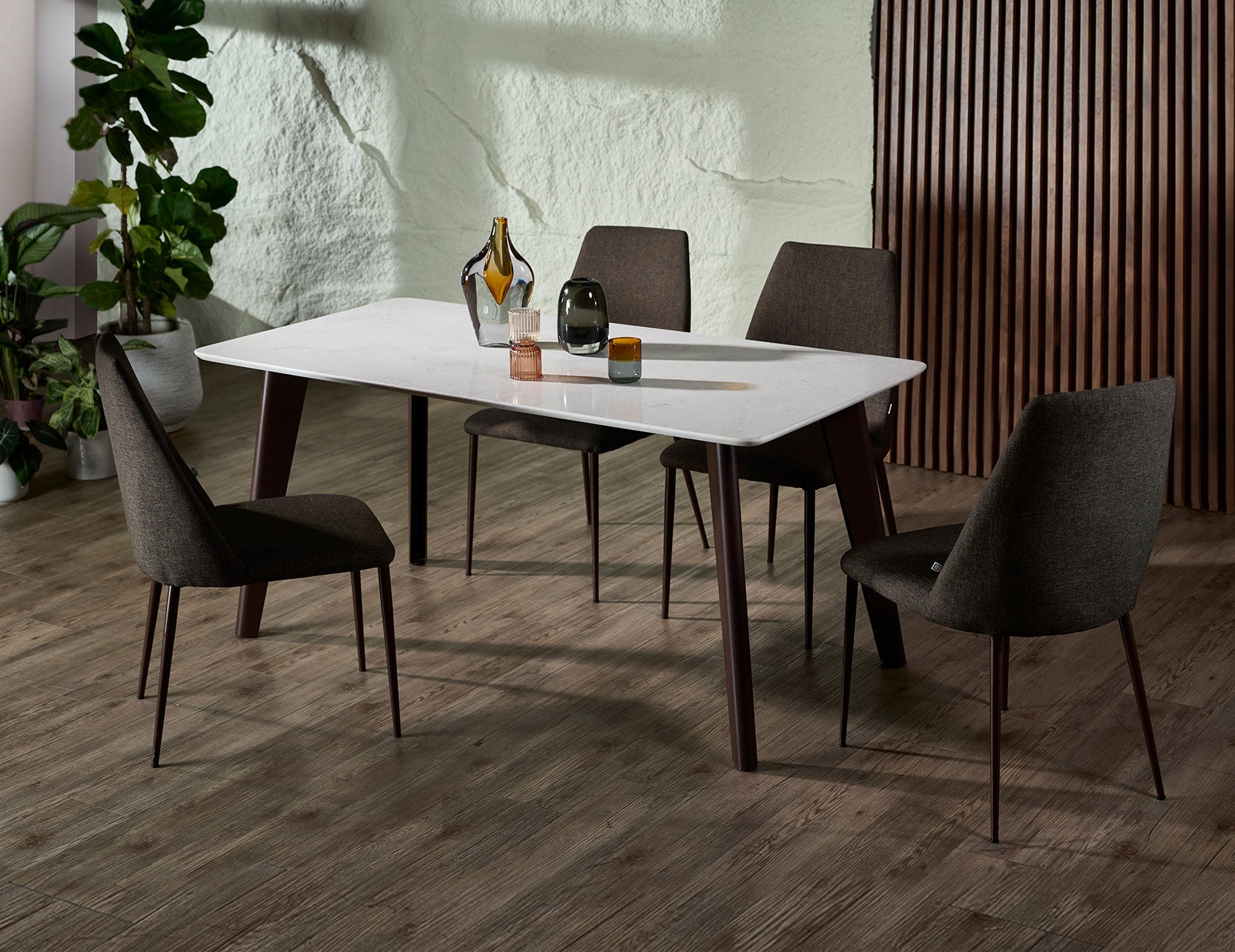 KAY Quartz with Marble Accents Dining Table