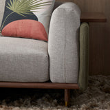Celadon Modular Fabric Sofa With Movable Side Table