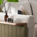 Celadon Modular Fabric Sofa With Movable Side Table