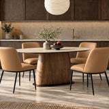 TIANA Travertine Sintered Stone Top Dining Table