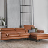 KORUS Leather Adjustable Headrest Modular Sofa