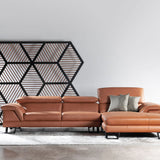 KORUS Leather Adjustable Headrest Modular Sofa