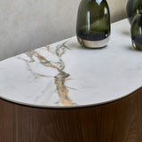 FLUTO Walnut with Sintered Stone Top and Steel Legs Sideboard