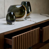 FLUTO Walnut with Sintered Stone Top and Steel Legs Sideboard