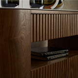 FLUTO Walnut with Sintered Stone Top and Steel Legs Sideboard