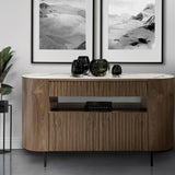 FLUTO Walnut with Sintered Stone Top and Steel Legs Sideboard