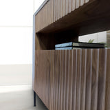 FLUTO Walnut with Sintered Stone Top and Steel Legs Sideboard