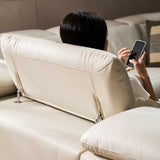 PHIL Leather Soft Foam Back and Headrest Motorised Recliner Modular Sofa