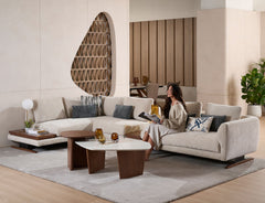 EVITA Large Modular Fabric Sofa with Removable Cushion Covers