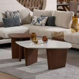 ARC Quartz Top with Marble Accents Coffee Table