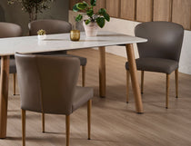 Anna leather dining chair with a refined upholstered finish