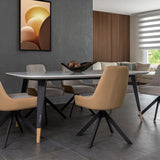 NERO Quartz with Marble Accents and APEX Dining Chairs
