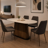 TIANA Travertine Sintered Stone Top Dining Table