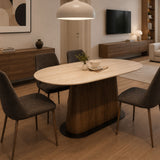 TIANA Travertine Sintered Stone Top Dining Table