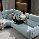 HIRO Modular Leather Sofa with Adjustable Headrest