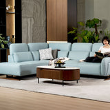 HIRO Modular Leather Sofa with Adjustable Headrest