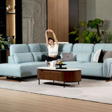 HIRO Modular Leather Sofa with Adjustable Headrest