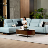 HIRO Modular Leather Sofa with Adjustable Headrest