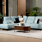 HIRO Modular Leather Sofa with Adjustable Headrest