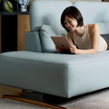 HIRO Modular Leather Sofa with Adjustable Headrest