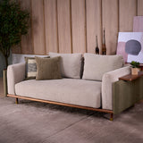Celadon Modular Fabric Sofa With Movable Side Table