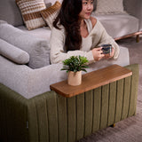 Celadon Modular Fabric Sofa With Movable Side Table
