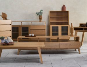 Alba TV Console in Solid Timber (Oak Finish)