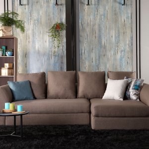 Evita Small L-Shape Fabric Sofa with Removable Cushion Covers