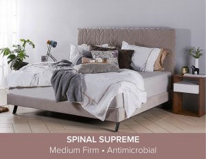 Ribb Bedframe in FabricGard + Spinal Supreme Mattress 12