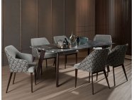 Black Beauty Granite Dining Table 1.9m with 4 Hatch Dining Chairs
