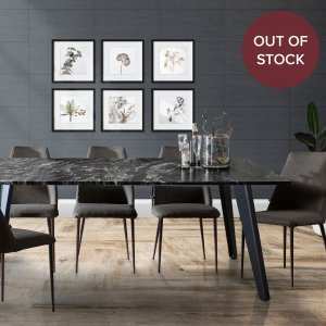 Black Beauty Granite Dining Table 1.6m with 4 Henry Dining Chairs