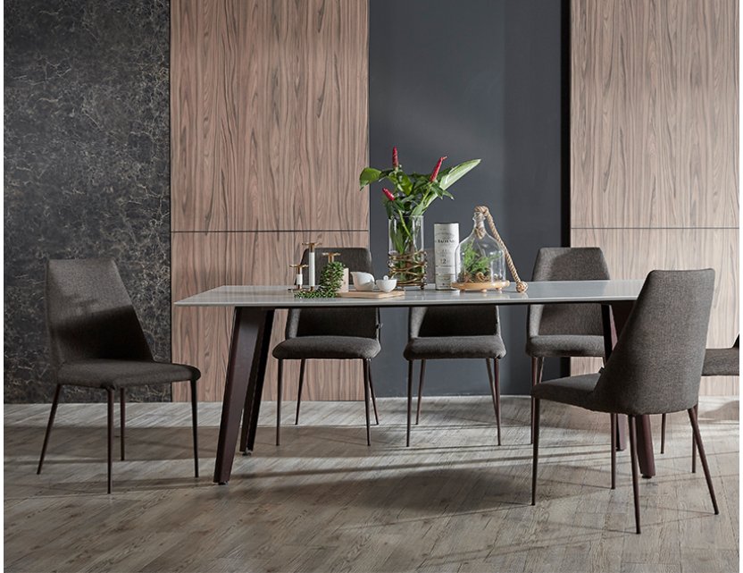 Kay Quartz Top Dining Table 2M with Henry Chairs