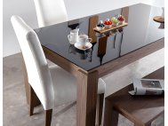 Max Glass Dining Table with 2 Henry Dining Chairs + 1 Max Wood Bench